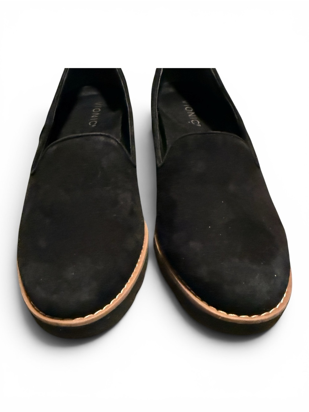 Vionic Willa Black Suede Wedge Loafers - Picture 3 of 4